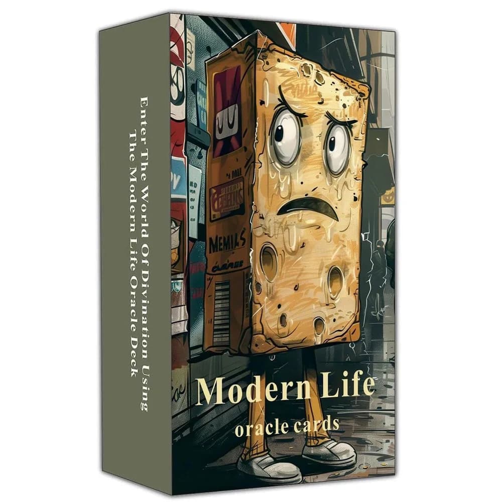 Set di carte Oracle Modern Life, 13x8 cm, 47 carte di saggezza pratica per la gestione quotidiana dello caos, mazzo di carte umoristiche e profondamente informative