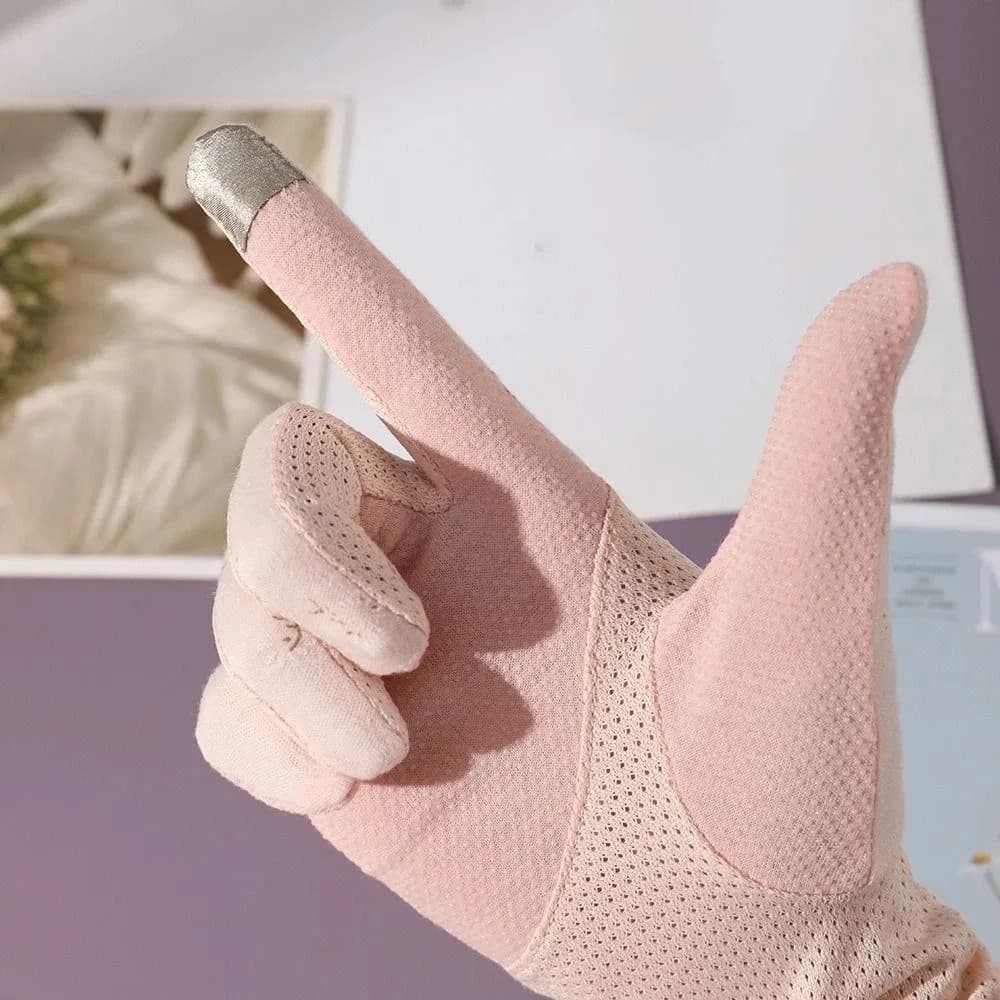 Guanti estivi traspiranti da donna, guanti anti-UV con protezione solare, guanti lunghi antiscivolo con manica estesa