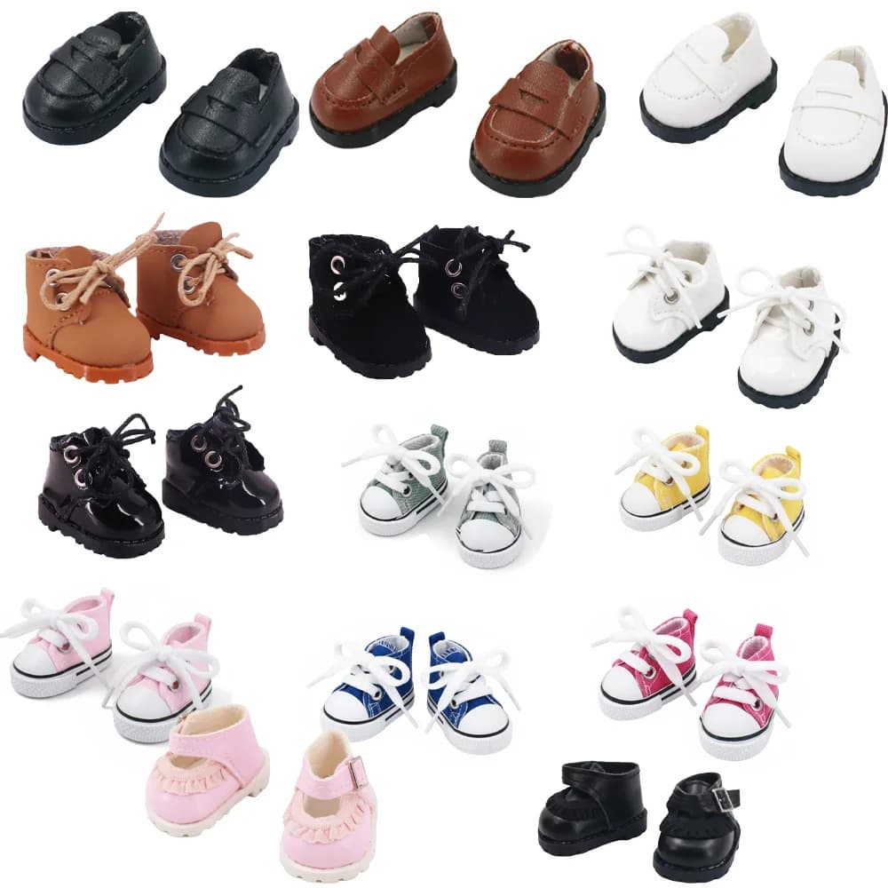 4 cm doll shoes suitable for dolls 17 cm Accessories for dolls BJD Shoes Canvas Shoes Leather Shoes Kids Gift Boots