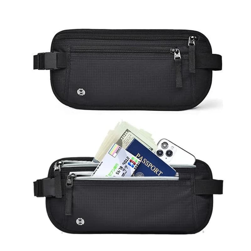 Portafoglio da viaggio Porta passaporto ultrasottile Spazzola antifurto RFID Marsupio da viaggio Borsa porta documenti impermeabile multifunzione