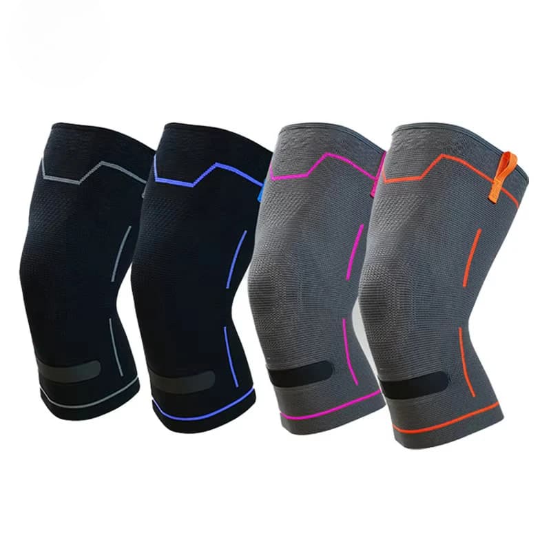 Ginocchiera sportiva con tutore di supporto per basket traspirante e corsa all'aperto in maglia di nylon antiscivolo per anello di sollevamento a molla