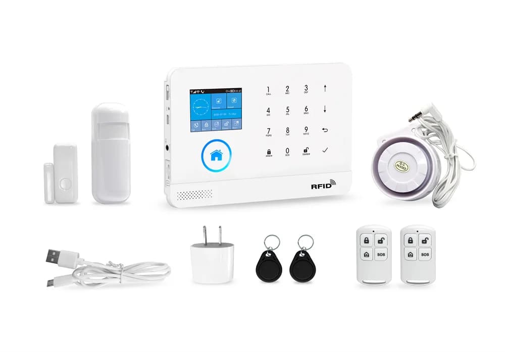 Sistema di Allarme Antifurto Tuya Smart Life WIFI+GSM con Tastiera Touch, Sensore di Movimento e Sensore per Porte
