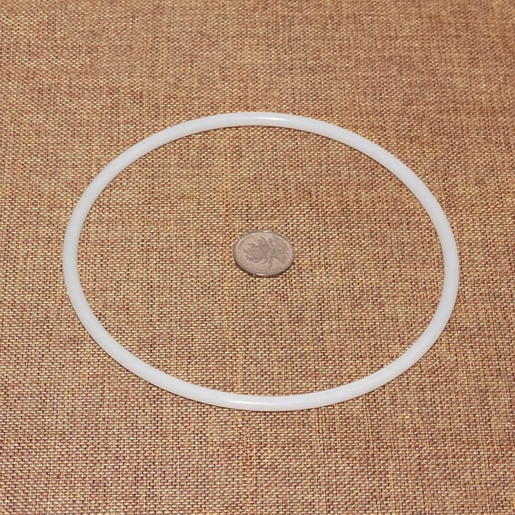 10 Pezzi Anelli per Acchiappasogni in Plastica Bianca Rotondi di Diverse Dimensioni, Materiali e Accessori per Lavori Artigianali Fai-da-Te