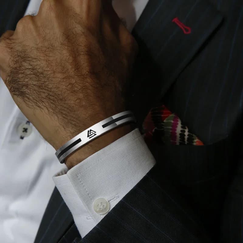 Men's Bracelet, Enemal Men's Bracelet, Viking Logo Bracelet for Gentleman, Minimalist Stainless Steel Bracelets