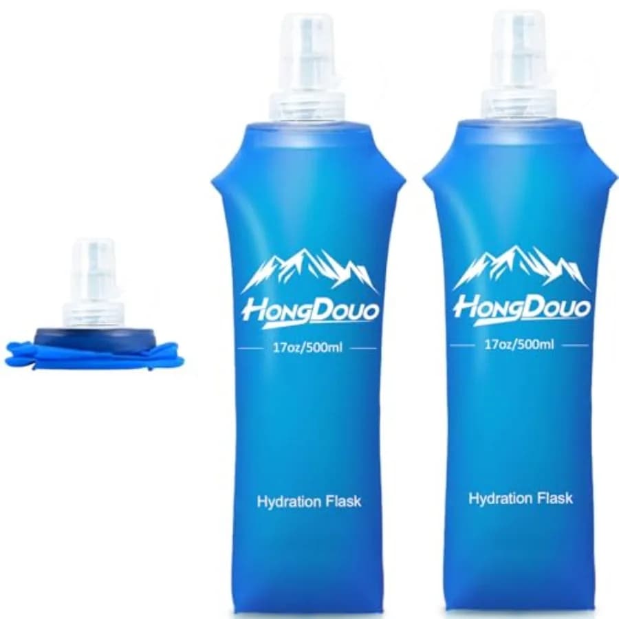 2 Packs of Soft 500ml Black TPU Folders for Hydrating Backpack and Running Vests, Without BPA