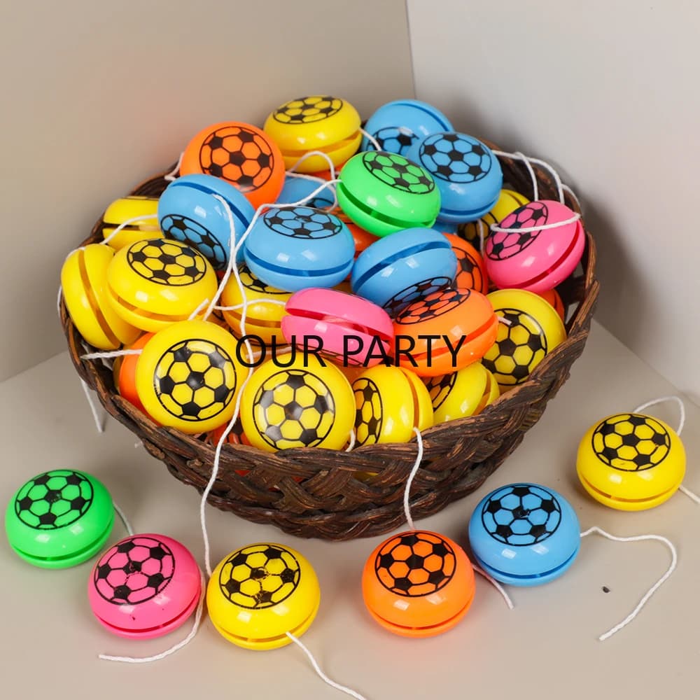 15 pezzi mini sport calcio tema palline Yoyo in plastica giocattoli classici per bambini bomboniere per feste di compleanno riempitivi pinata regali scolastici