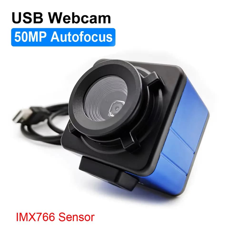 Webcam USB 50MP con Autofocus, Sensore HD IMX766, Mini Videocamera USB per PC, UVC Plug and Play per Riunioni, Scansione Documenti, OBS