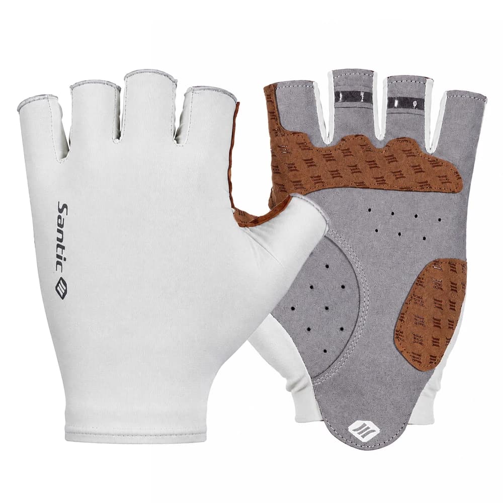 Santic New Cycling Gloves Touch Cool Breathable Half Finger Cycling Gloves Shock Absorbing Non-Slip Biking Gloves TZ26P237