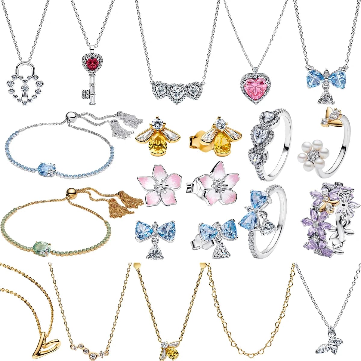 Ciondoli Originali in Argento Sterling 925 a Forma di Fiore e Ape per Anelli, Orecchini, Collane, Bracciali Fai-da-Te, Gioielli Raffinati, Regalo per Donne