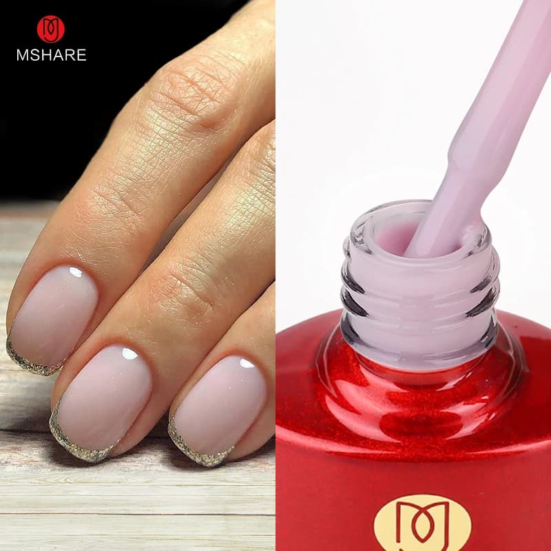 MSHARE Gel di gomma rosa latte mimetico per unghie Base Gel per unghie Cappotto colorato Gel UV LED da 10 ml