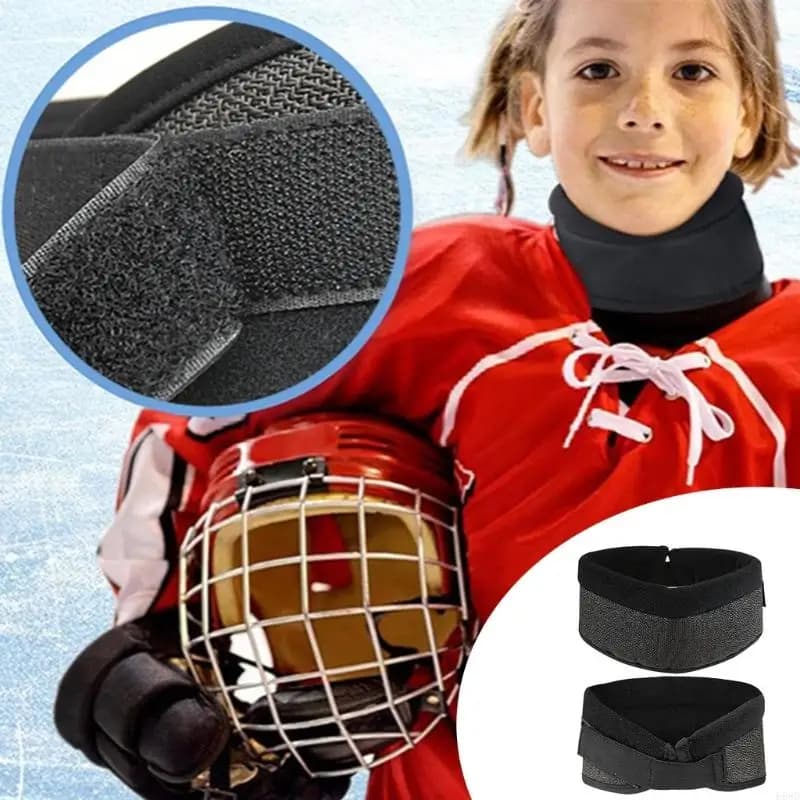 High Cut Resistant Hockey Neck Guard Neck Cover For Ice Hockey And Skating Having Replaceable Ties Thin Construction