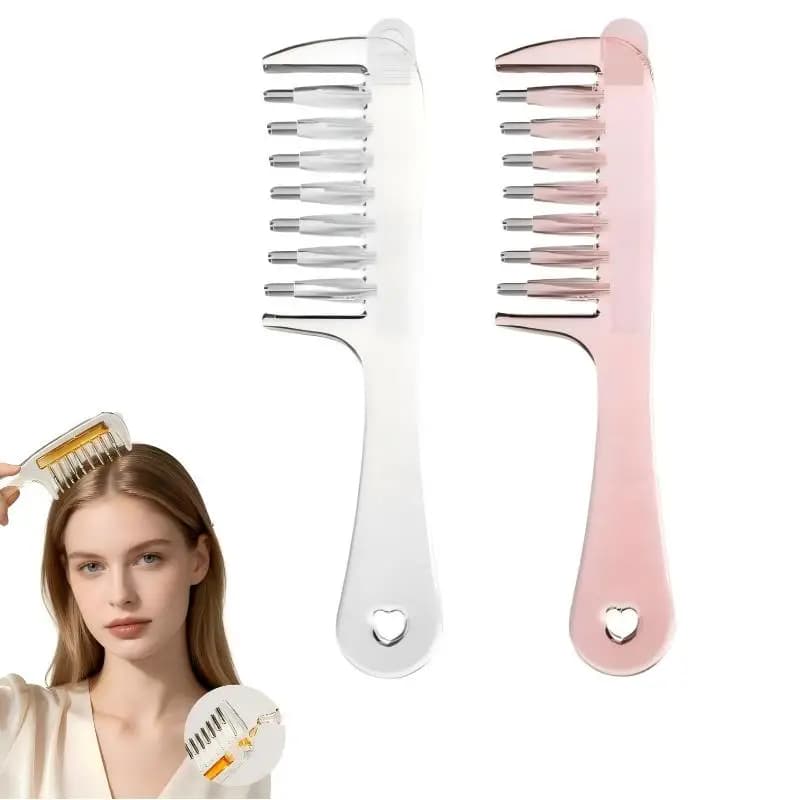 Transparent Unisex Essential Oil Applicator Massage Comb Built-In Liquid for Salon Home Hair Nourishing
