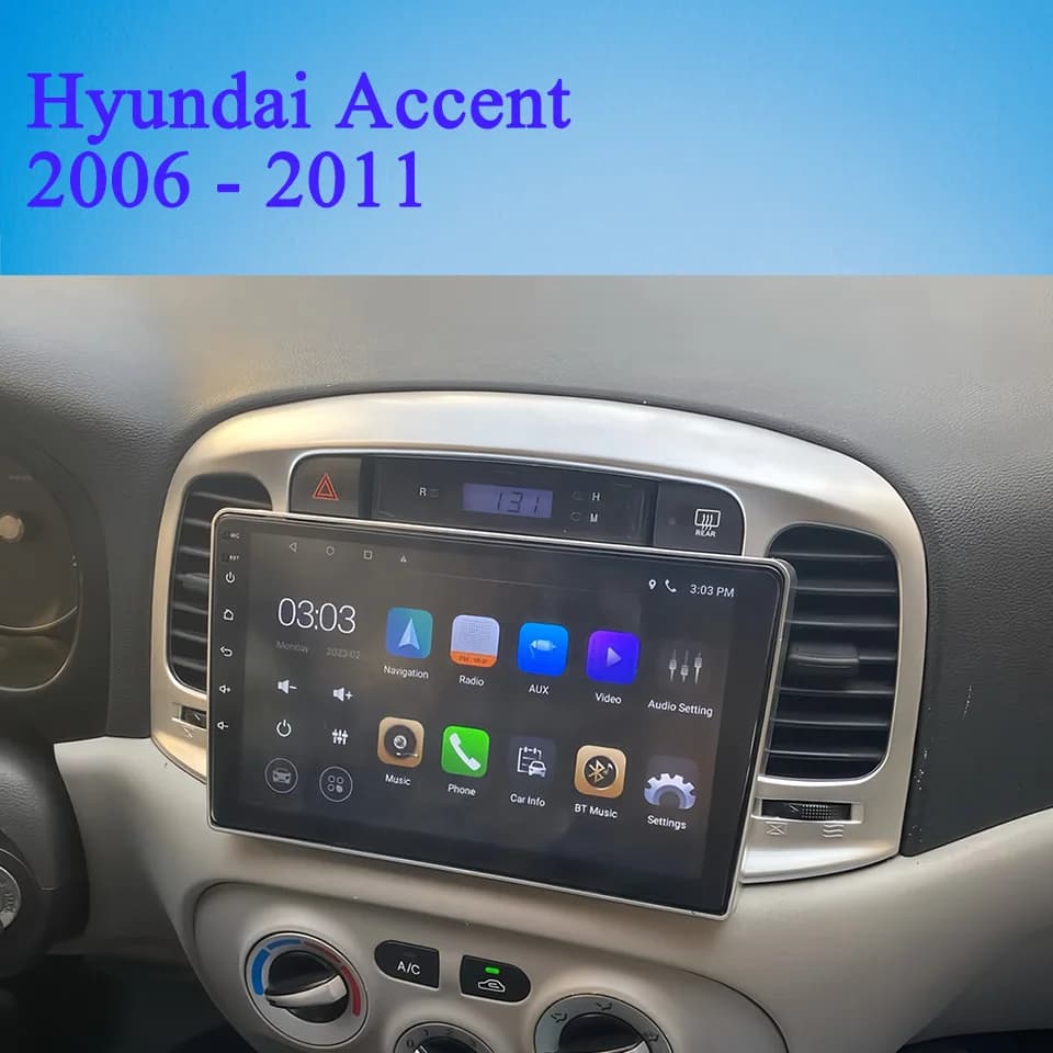 Autoradio GPS Navi HU Per Hyundai Accent 2006 2008 2010 2011 Autoradio Video Audio Multimedia DVD Cassetta 4G Lte WiFi Carplay