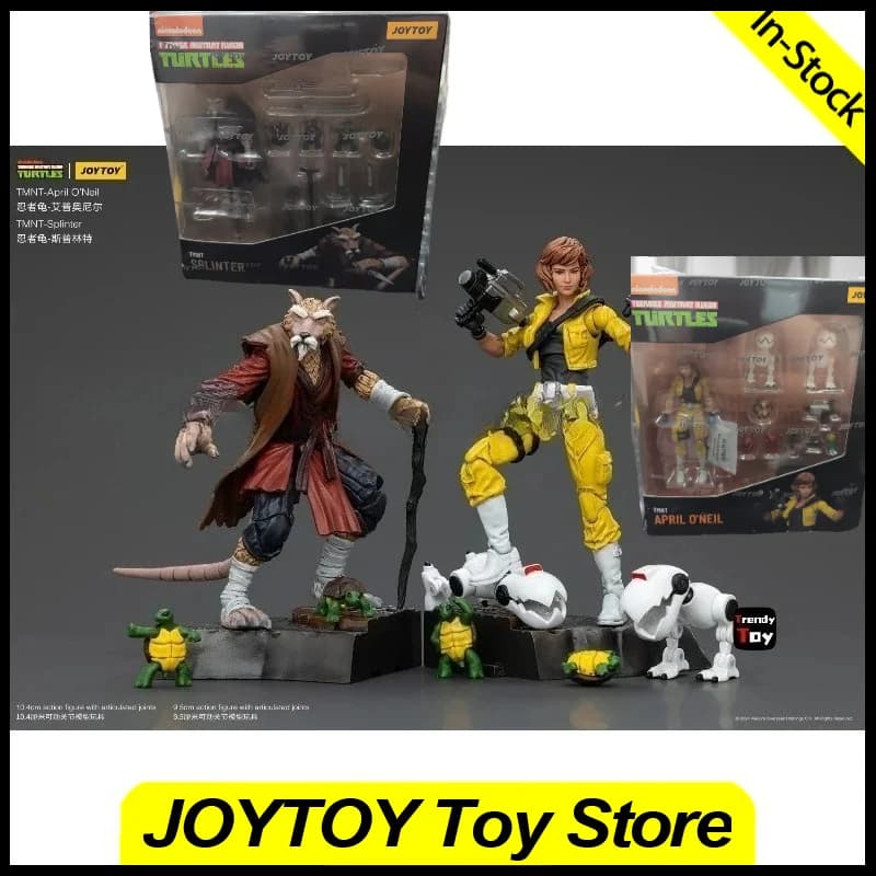 Disponibile JOYTOY Action Figure 1/18 TMNT Tartarughe Ninja Splinter April O'Neil Modellini Anime da Collezione