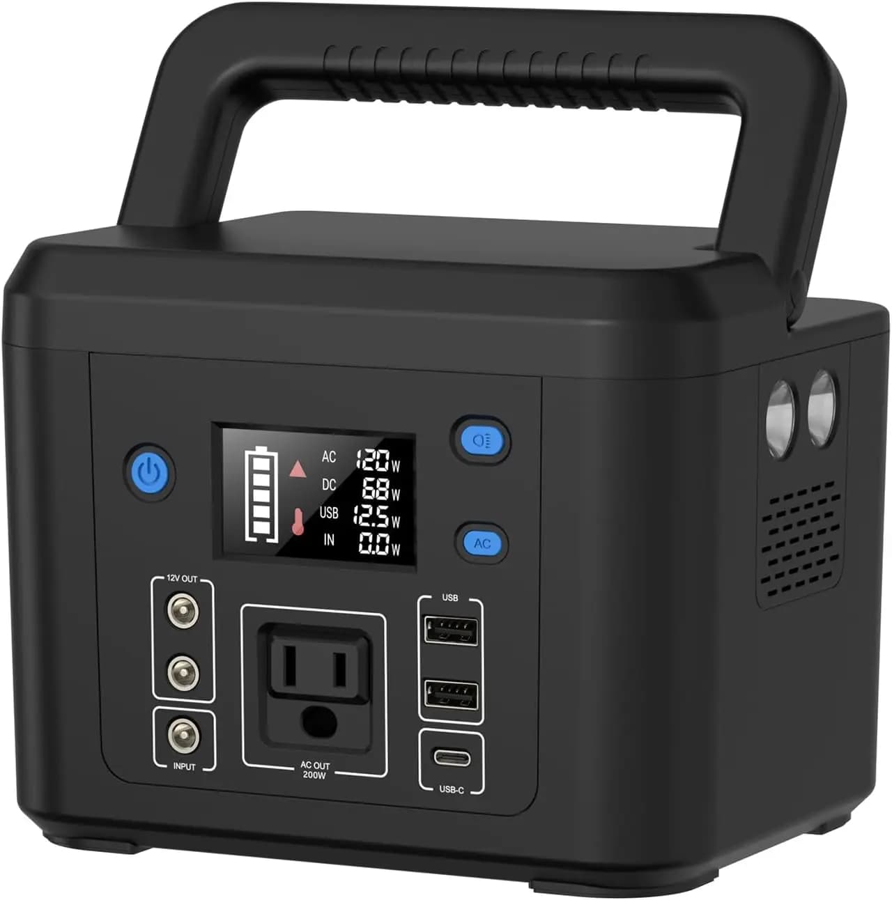200W Portable Power Station, 192Wh LiFePO4 Solar Generator for Camping | Powkey Battery Powered Power Bank with 120V AC Outlet