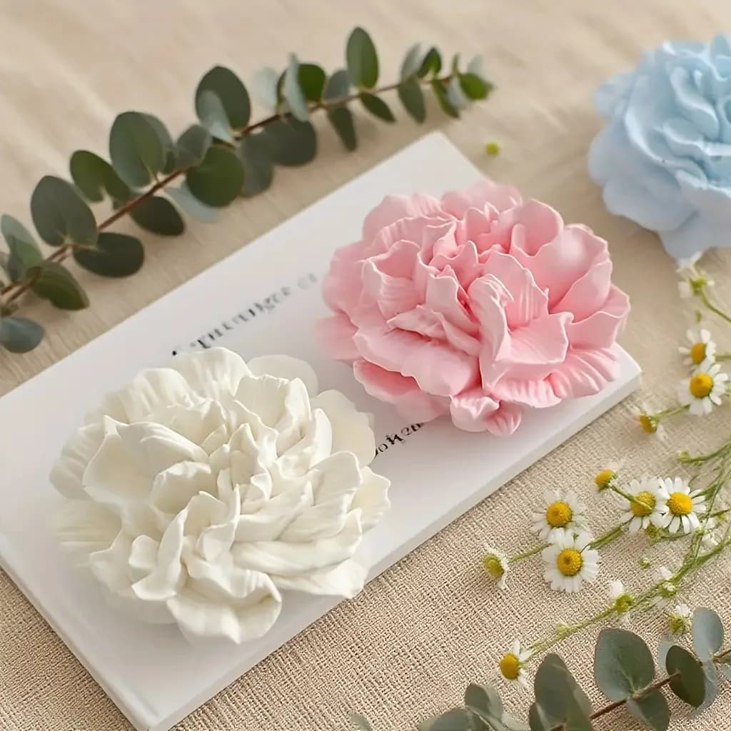 Stampo in silicone per resina Stampo in silicone per garofani, adatto per artigianato in resina, candele, sapone, gesso, argilla - Stampo riutilizzabile con delicato design a petalo e foglie - Compatibile con cera, gesso, creazione di sapone - Stampo per candele fatto a mano