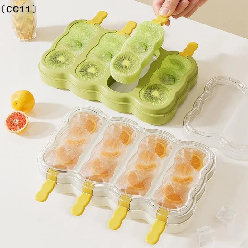 Stampi in silicone per gelato per uso domestico e per bambini, per realizzare ghiaccioli, gelati e cubetti di ghiaccio. Stampi in Silicone per Alimenti〔CC11〕