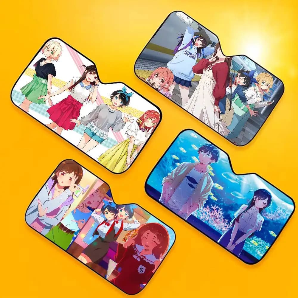 Parasole per Auto Anime Rent-A-Girlfriend, Protezione Solare per Parabrezza Riscaldato, Copertura Auto, Visiera Parasole per Auto