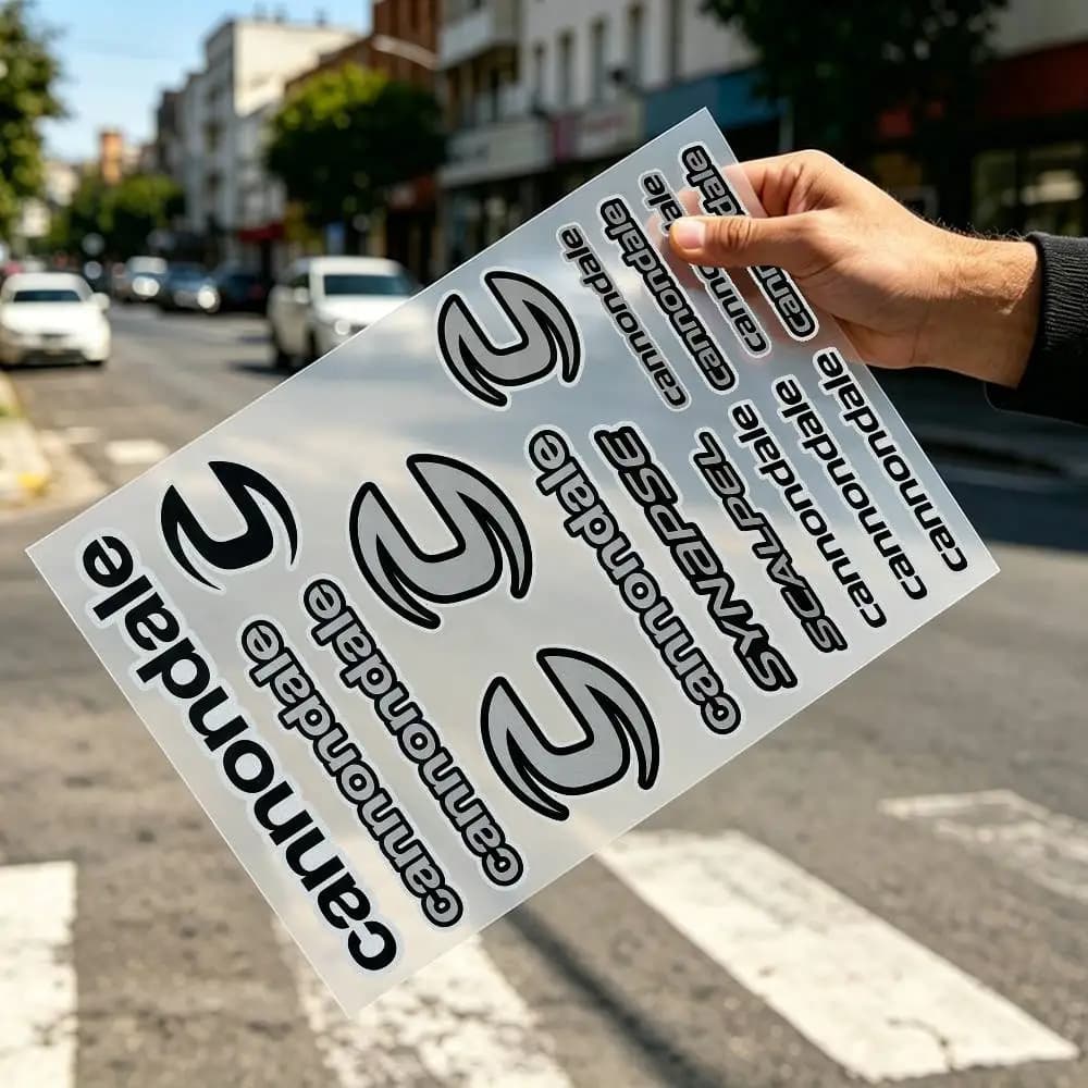 Adesivo Riflettente per Cannondale, Cerchioni Auto, Casco, Moto, Bici - Alta Visibilità Notturna, Protezione di Sicurezza