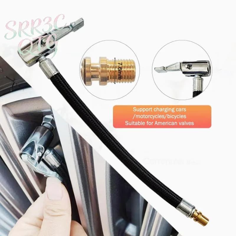 Hot Cannot Deflate Car Bike Motorcycle Tire Air Inflatable Pump Extension Tube Hose With Adaptors Replacement Connection Tube