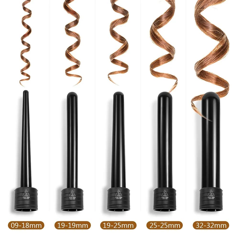 Bigodino per capelli professionale da salone 5 in 1 Ferro arricciacapelli Barile multifunzionale rotante