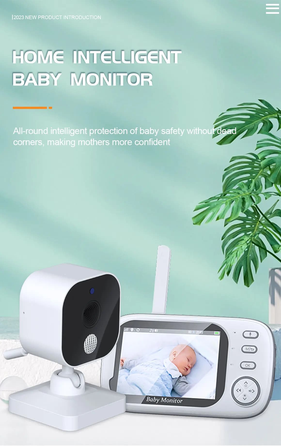 Monitoraggio della temperatura del baby monitor wireless da 3,5 pollici 720P Alimentazione VOX Ricorda citofono BabySistter Nanny Cam