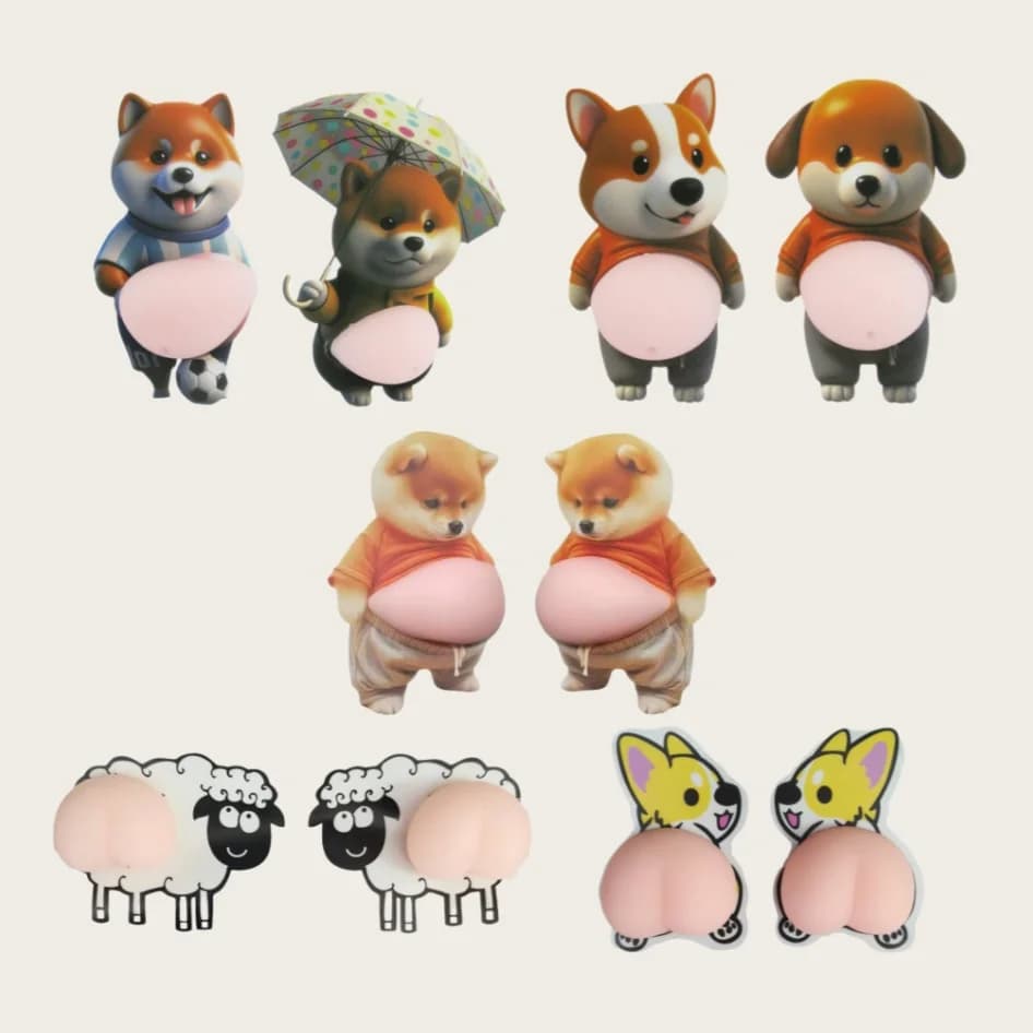 Adesivo 3D simpatico cucciolo Spremibile Shiba Inu Decorazione della cassa del telefono Forniture per festival di bomboniere per feste di compleanno per bambini