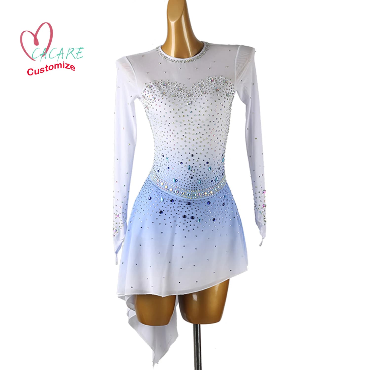 Vestito da pattinaggio di figura Abbigliamento da ballo Costume di scena Abbigliamento Ragazza Abbigliamento per bambini Vestito da pattinaggio su ghiaccio artistico Body da ballo Samba B035