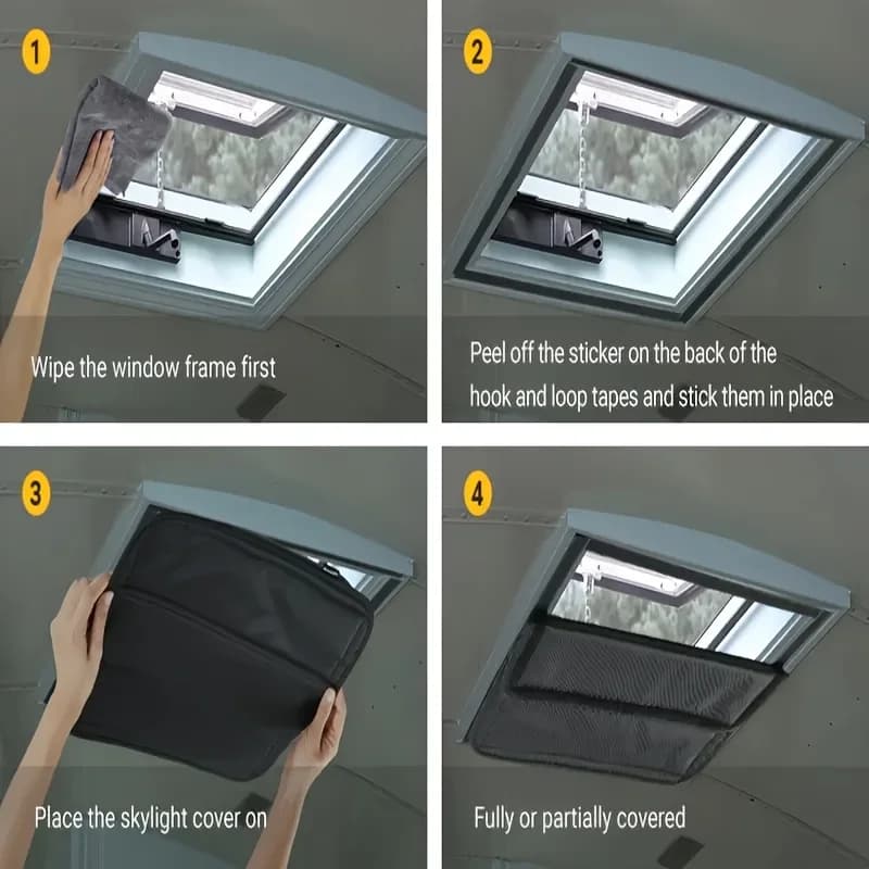 Advanced RV ventilation system and blackout curtains, easy folding design, durable fabric, lightweight sunshade curtains,