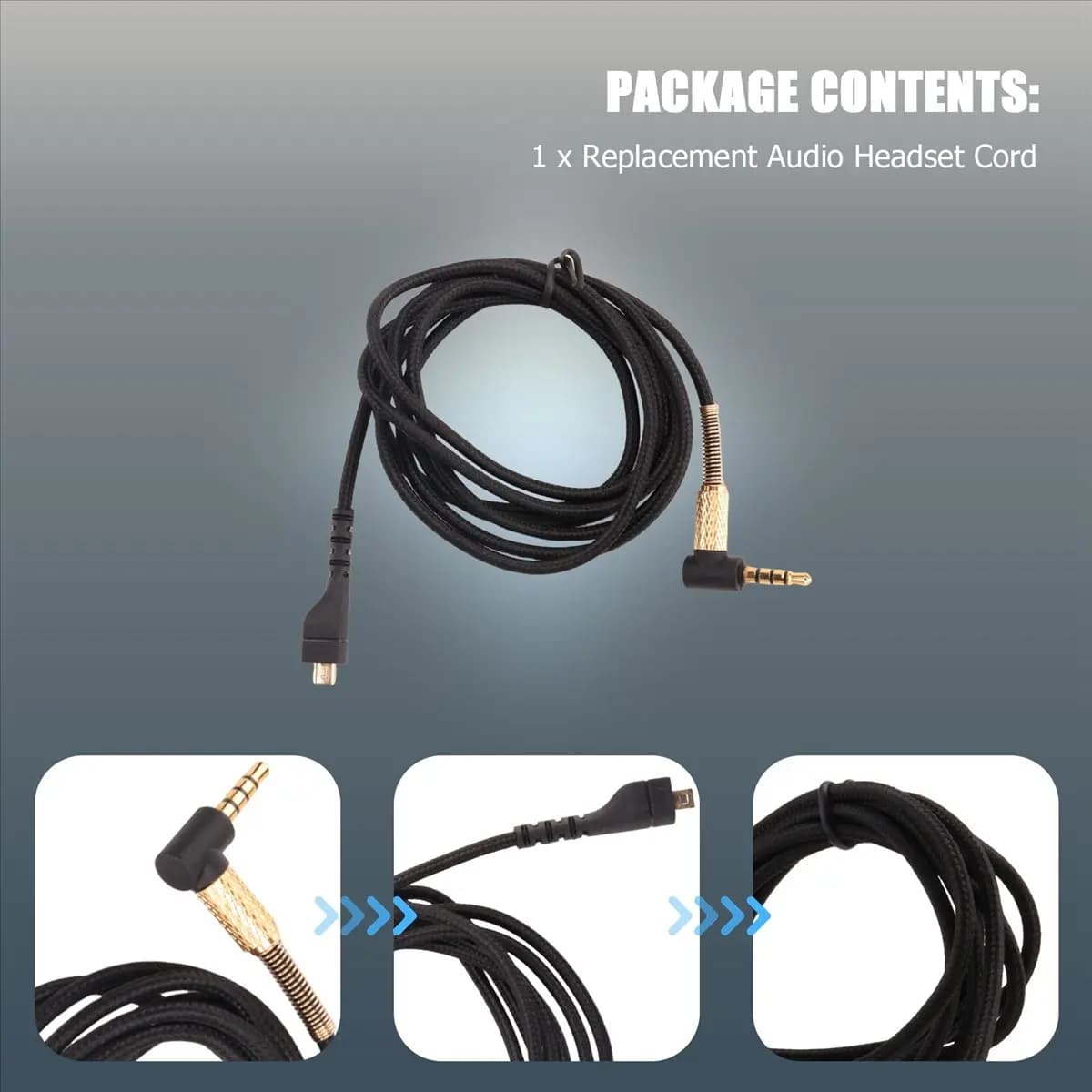 @@HUND-Replacement Audio Headset Cord for 5 3 Pro Wireless Gaming Headphones 4.9Ft Cable