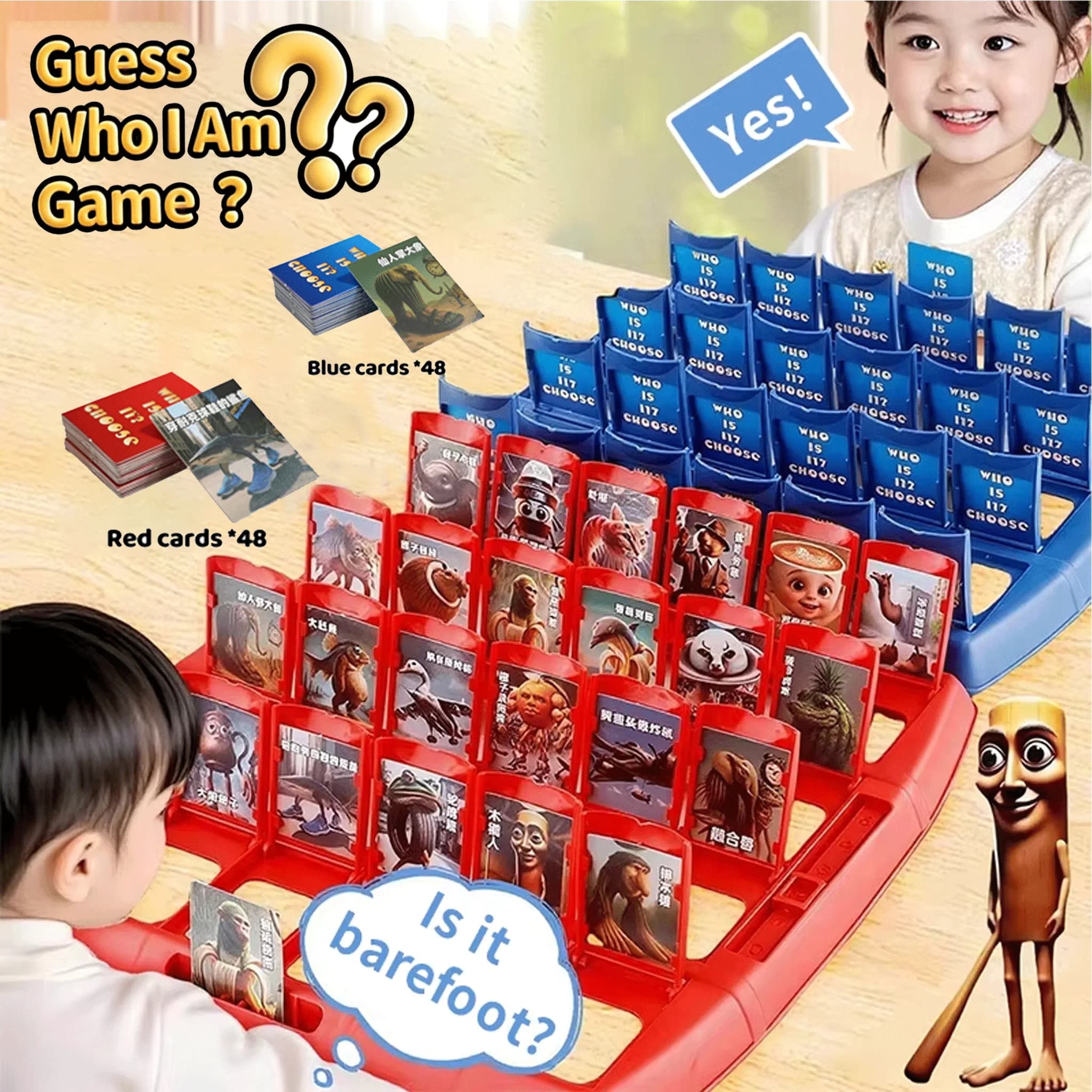 Indovina chi sono italiano Brainrot Puzzle Gioco di carte Tung Sahur Tralarero Tralala Gioco da tavolo puzzle portatile interattivo per due persone