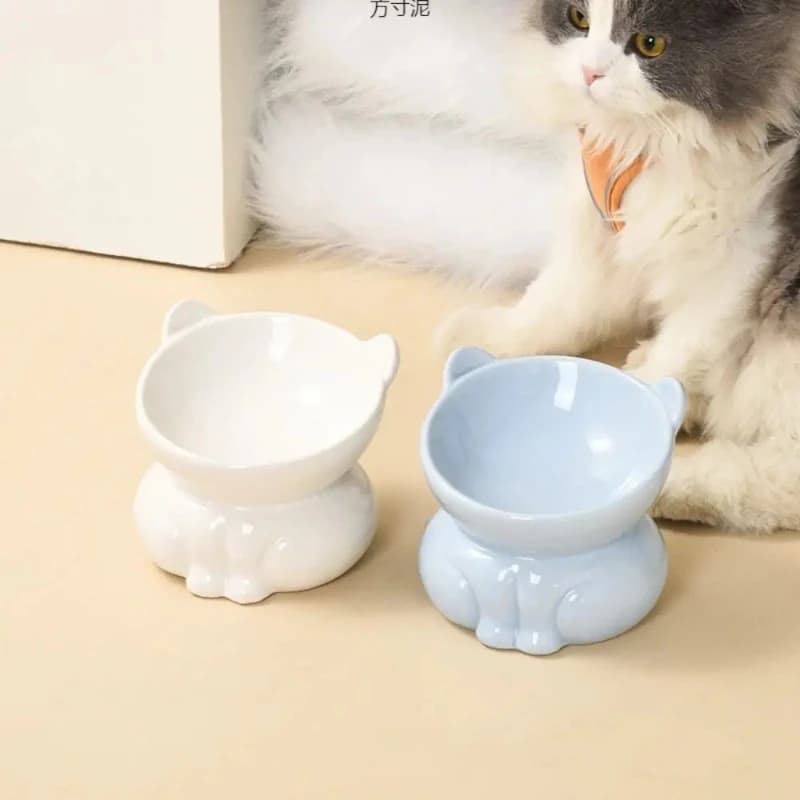 Ciotola per animali domestici in ceramica multiuso carina e creativa, bacino per alimenti per cani, ciotola con piedi alti, contenitore per l'acqua, antiscivolo