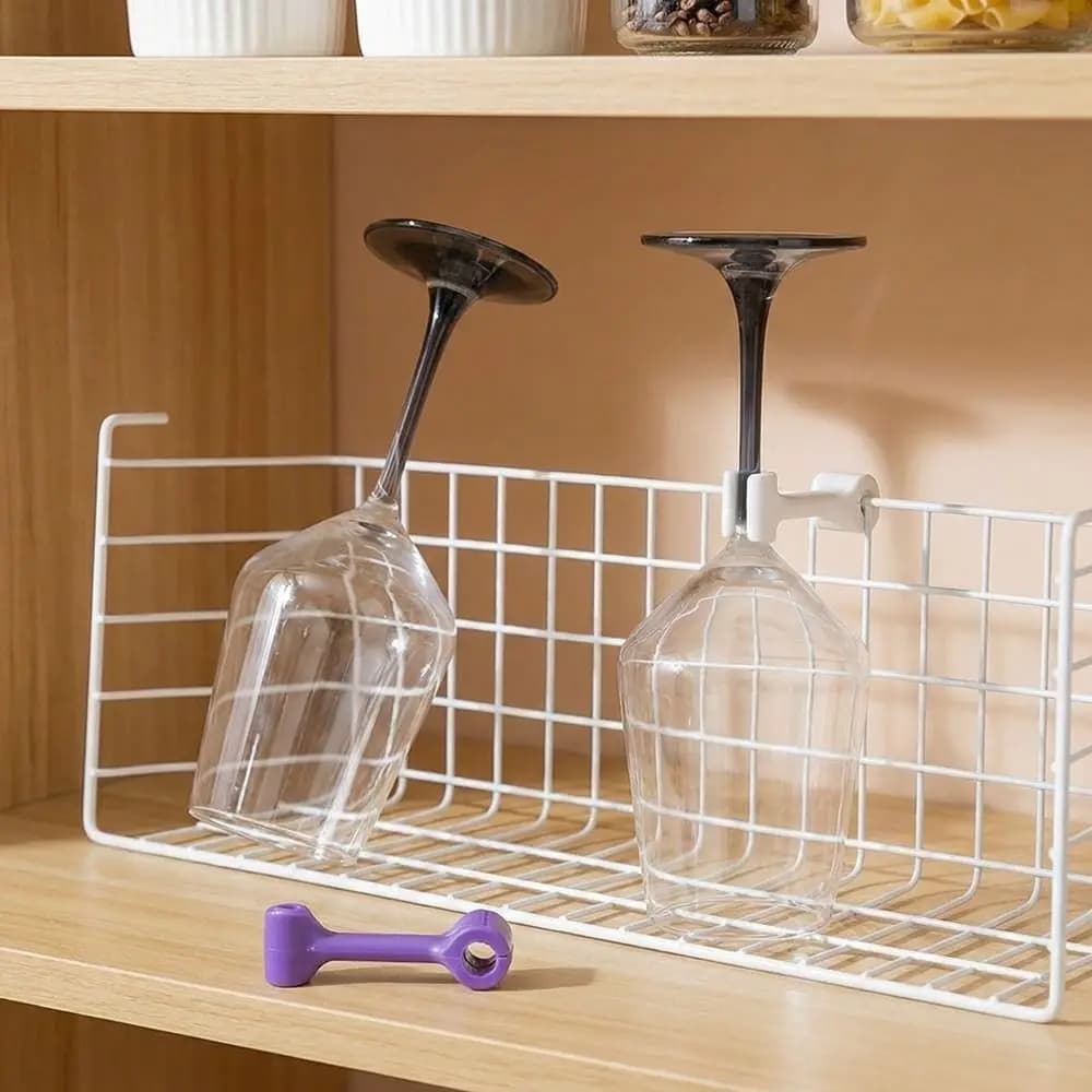 Set di 4 Portabicchieri in Silicone Portatili, Clip Antiscivolo per Calici da Vino, Supporto Salvaspazio per Bicchieri da Vino, Accessorio da Bar