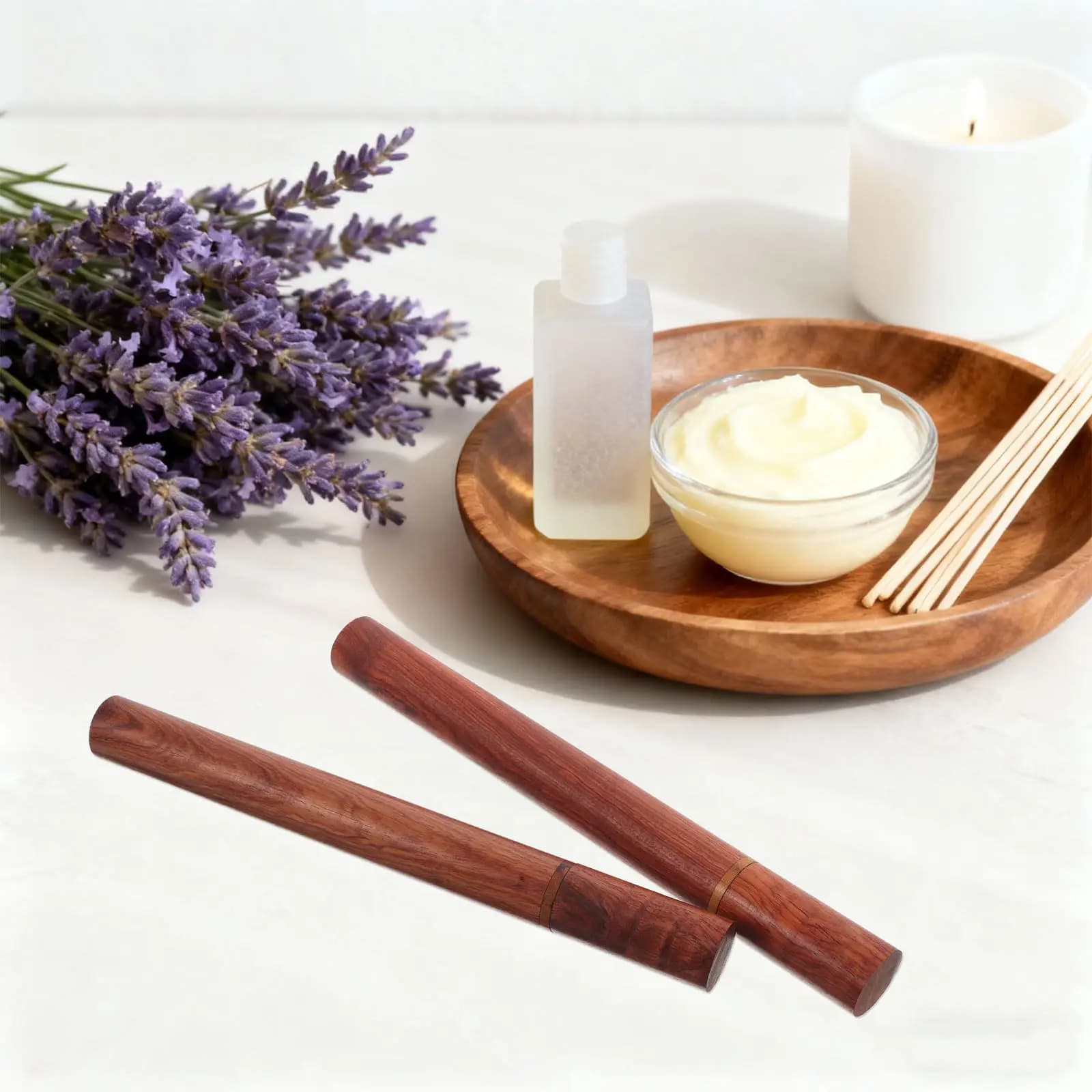 2Pcs Wood Incense Holder Stick Storage Tube Portable Travel Container Vintage Aroma Preserving Box for Incense Sticks Smudge and