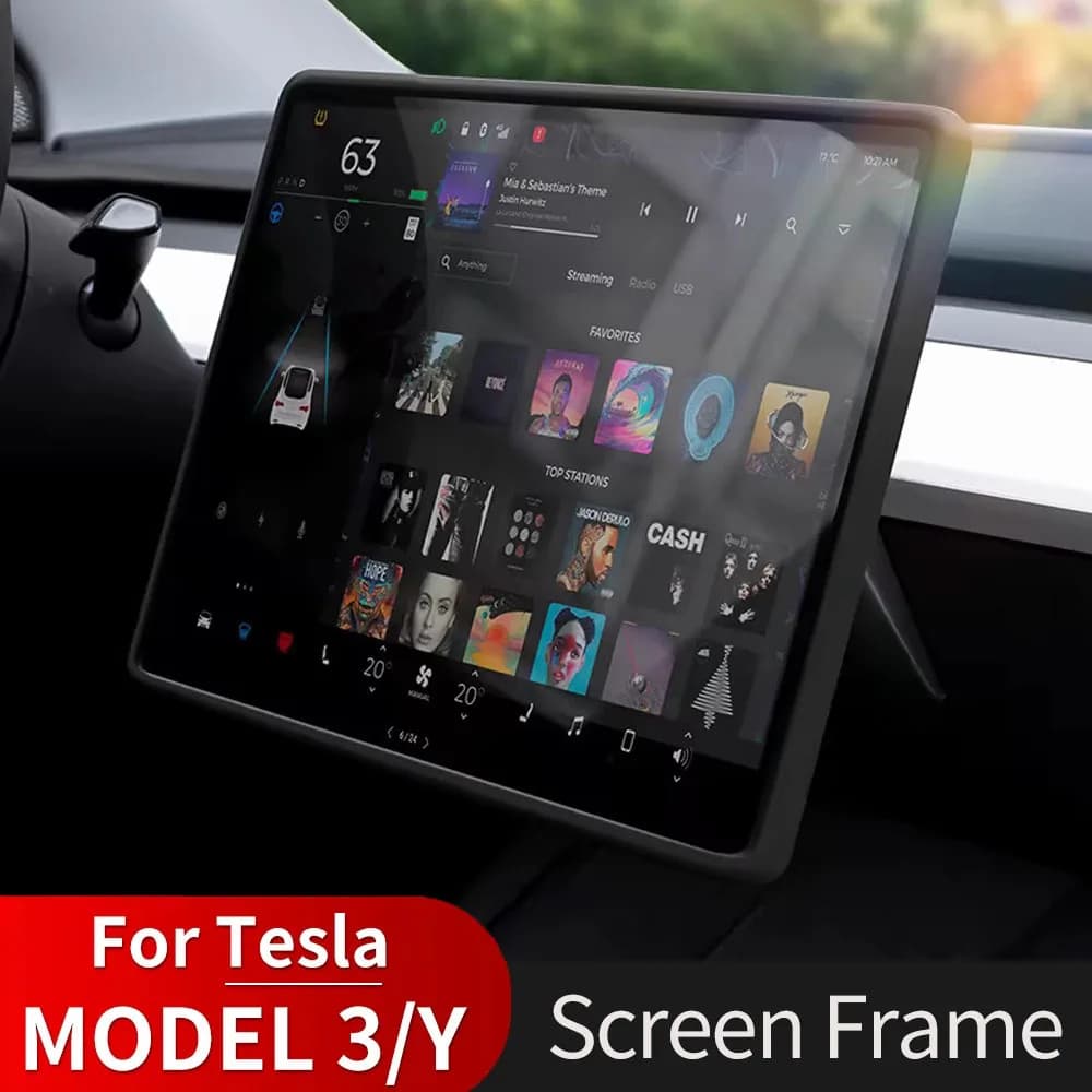 Per Tesla Modello 3 Y Juniper 2025 2026 Telaio protettivo in silicone Display di controllo centrale Protezione dello schermo di navigazione Accessori