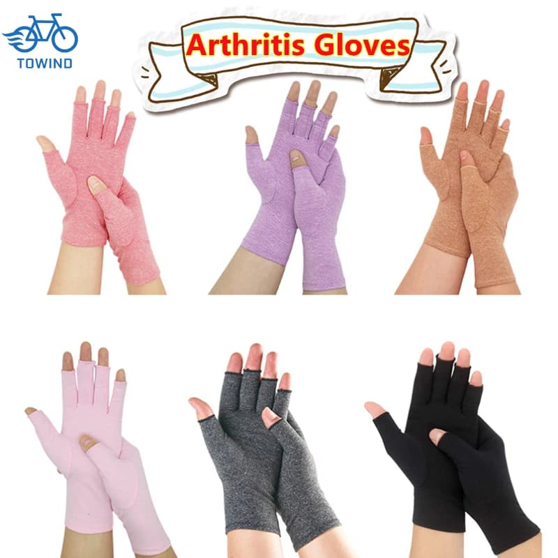 Nuovi guanti per artrite a compressione Supporto per il polso Sollievo dal dolore articolare Tutore per le mani Donna Uomo Terapia Polsino Guanti da bici a compressione