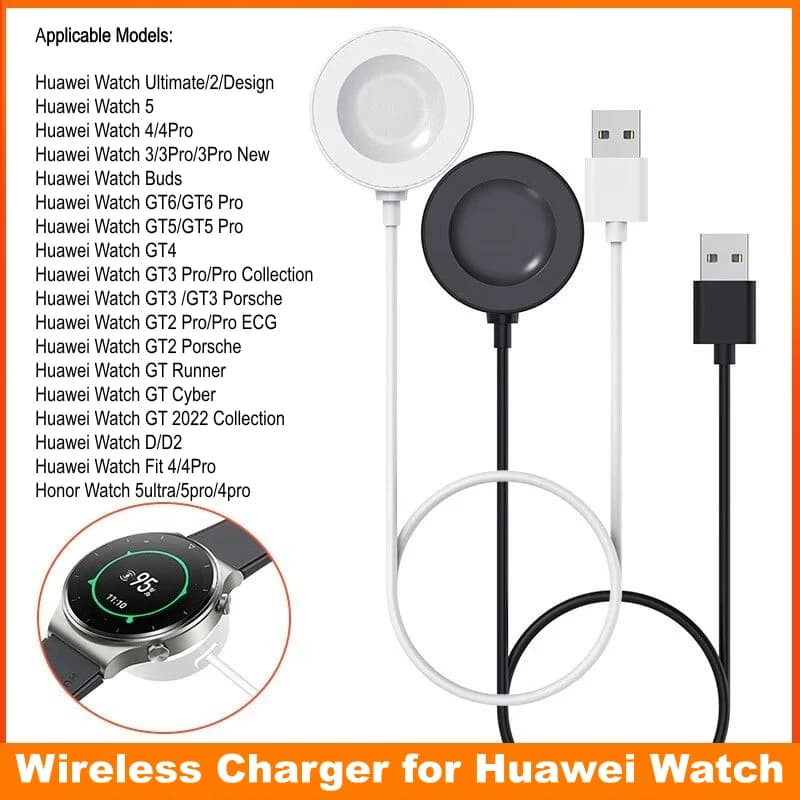 Caricatore Wireless USB Type-C per Huawei Watch GT6, GT5, GT4, GT3, GT2 Pro/ECG, GT Cyber/Runner/2022, Watch 5 4 3 D Ultimate Buds
