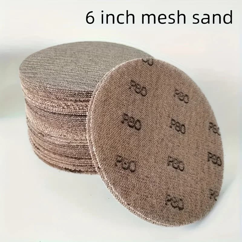 6inch 150mm dry mesh sanding box, atomic lime putty polished round self-adhesive flocking pad