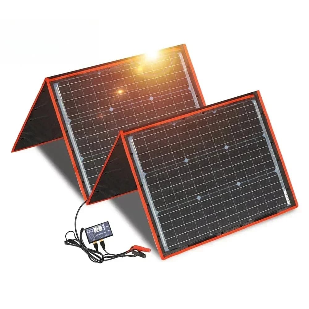 Pannello Solare Monocristallino Flessibile e Pieghevole da 150W, Portatile ad Alta Potenza per Esterni, Ideale per Viaggi e Barche