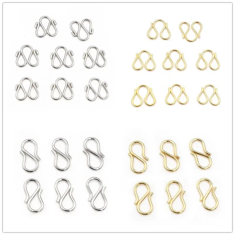 30-50 pezzi in acciaio inossidabile Color oro con chiusure a forma di S ganci connettori a catena per collana di bracciali creazione di gioielli fai da te