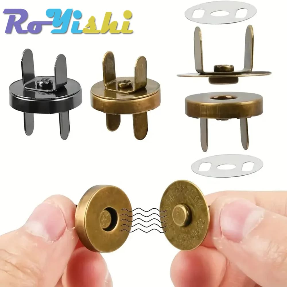 10 Pz/pacco 14-18MM Chiusura A Scatto Magnetica Catenacci Bottoni Borsa Borsa Portafoglio Borse Artigianali Parti di Accessori
