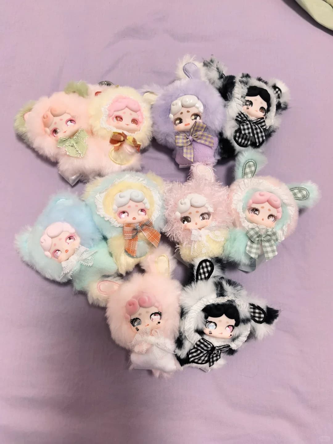 Luckydeernai Good Night Rabbit Mini Plush Blind Box Hanging Pendant Cute Rabbit Doll Collectible Desktop Decor Birthday Gift