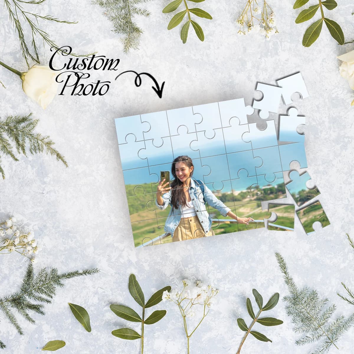 35/150/300/500/1000 pezzi Selfies all'aperto Foto personalizzata Puzzle Puzzle di decompressione personalizzato Regalo fidanzata