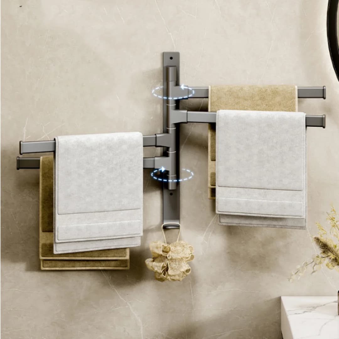 Porta asciugamani da bagno grigio Porta asciugamani pieghevole in alluminio nero Porta asciugamani a parete Porta asciugamani Porta asciugamani Hardware per il bagno