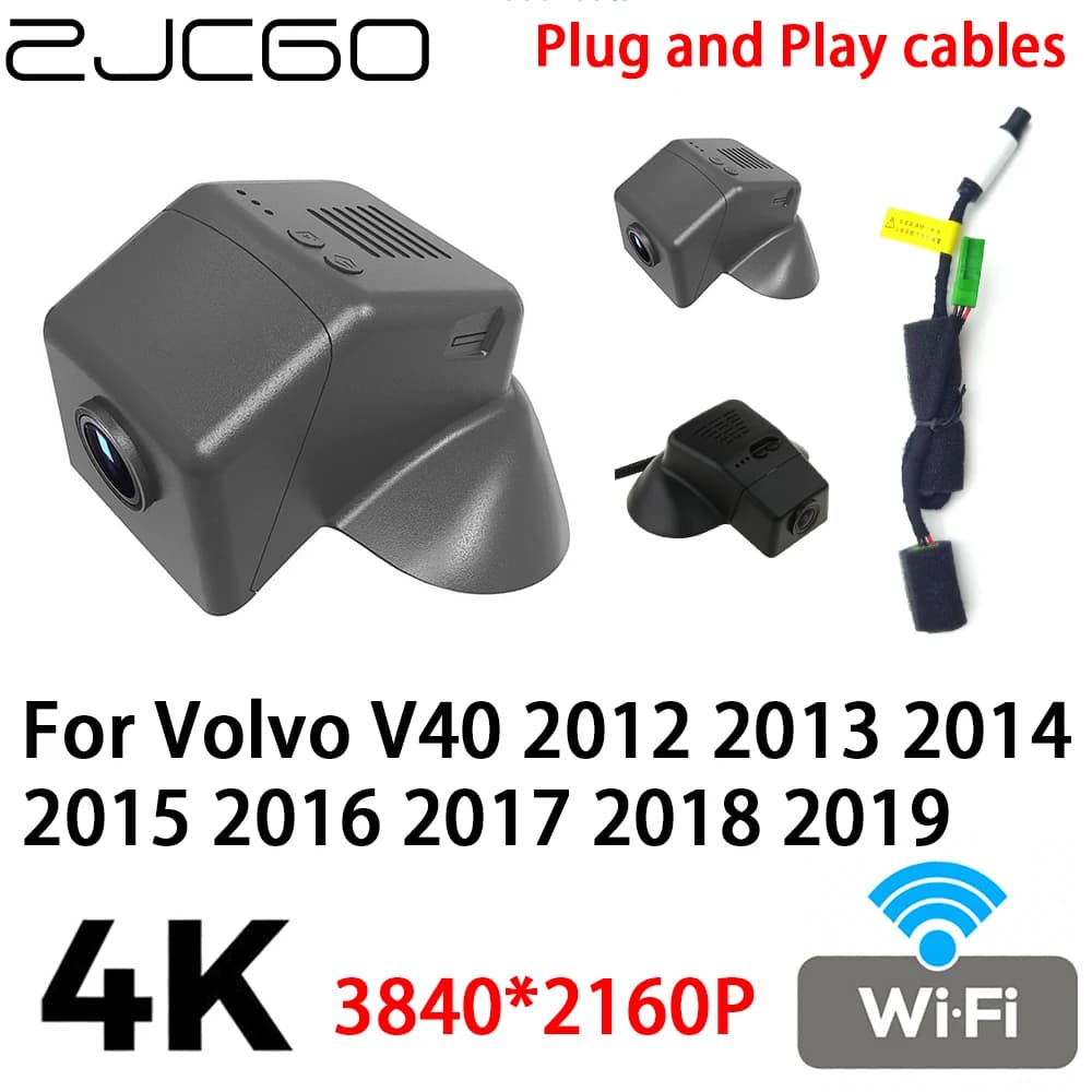 ZJCGO 4K 2160P Auto DVR Dash Cam Video Recorder Plug and Play for Volvo V40 2012 2013 2015 2016 2017 2019