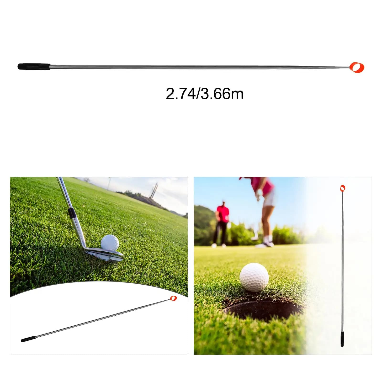 Pallina da golf allungabile portatile con impugnatura antiscivolo in acciaio inossidabile per palline da golf
