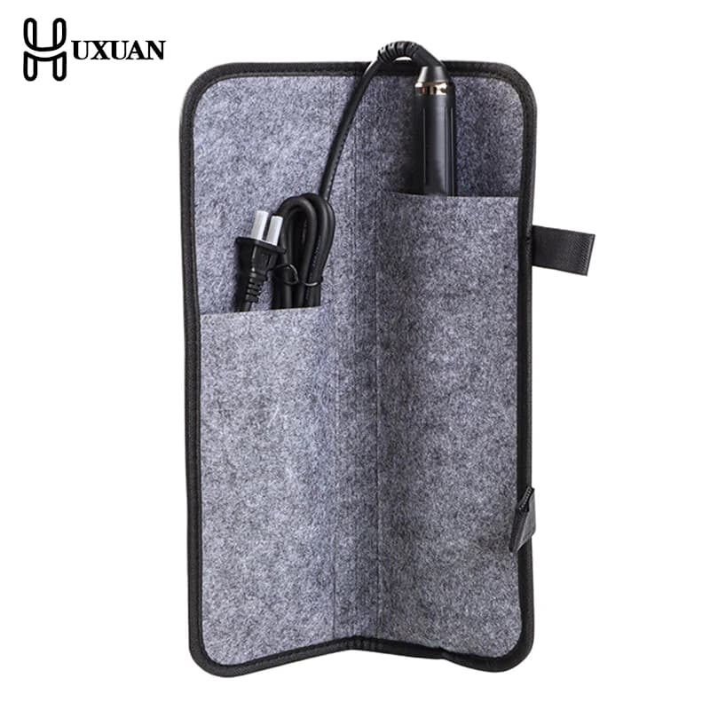 Hair Straightener Storage Bag Curling Iron Carrying Case Hair Flat Iron Straightener Curler Iron Pouch Heat Resistant Mat Pad