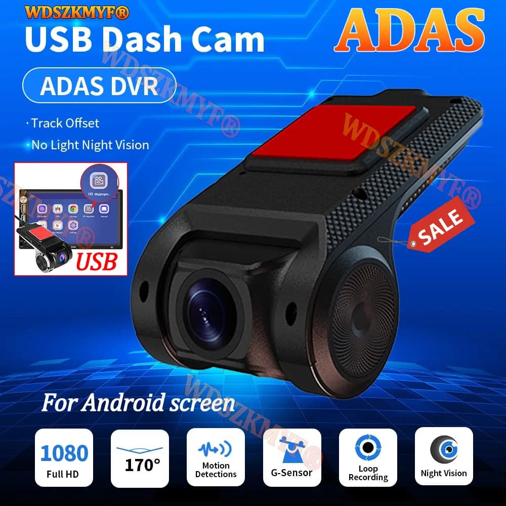 DashCam USB ADAS for Navigator Android 1080P HD driving recorder with night vision Driving assistance Car accessories