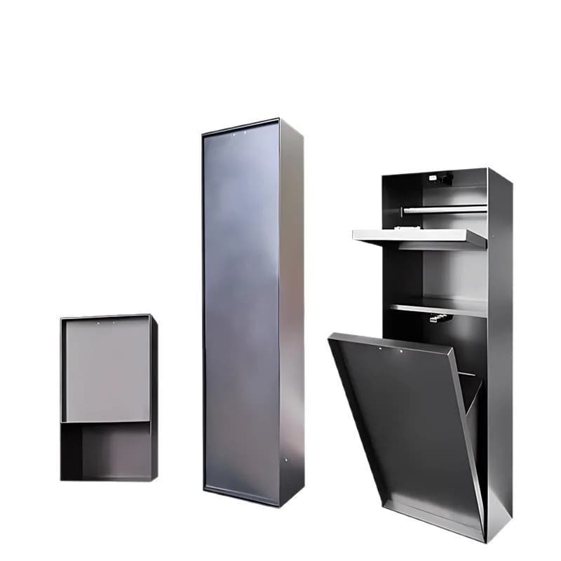 Pattumiera per WC invisibile incorporata con nicchia in acciaio inossidabile, scatola per fazzoletti da parete incorporata per bagno