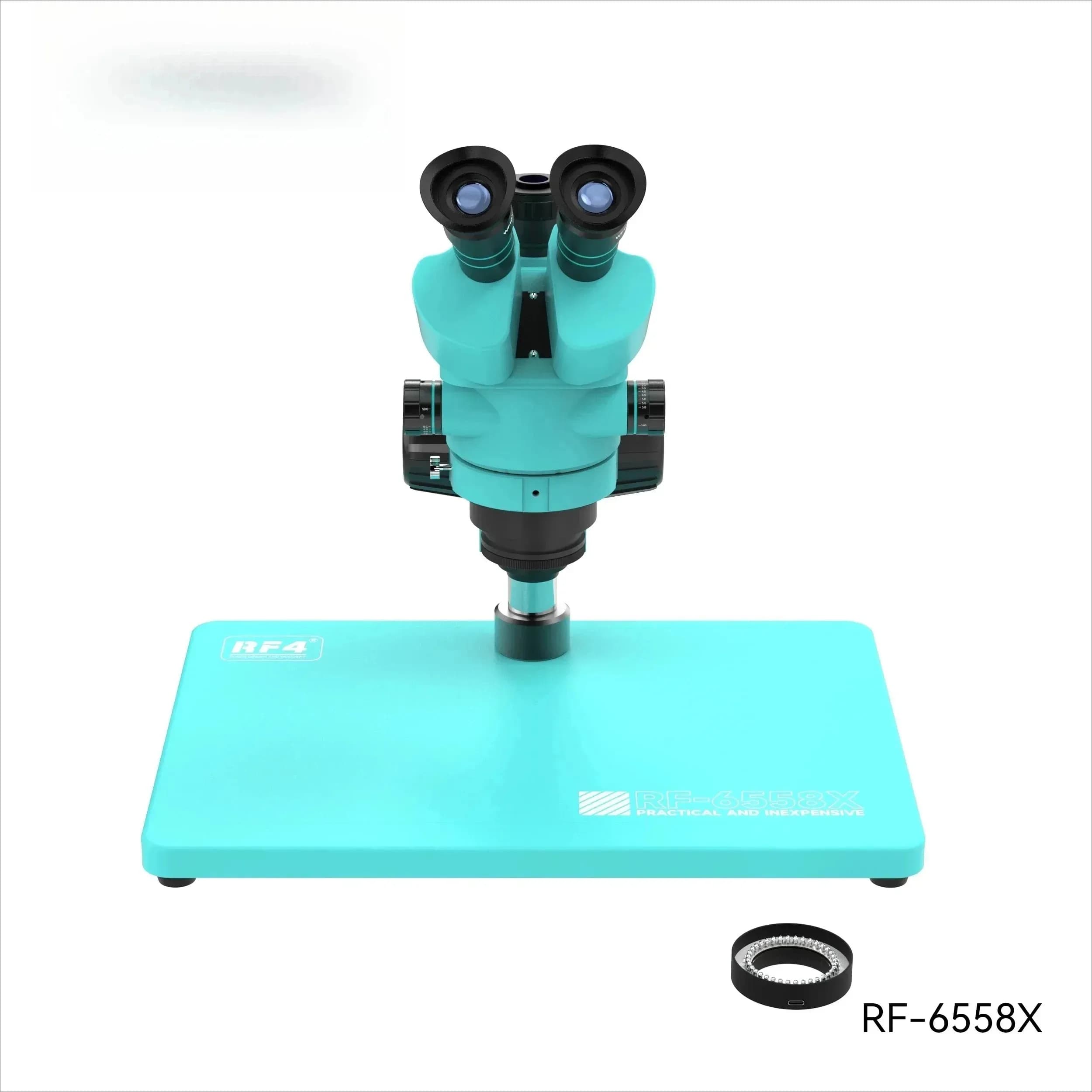 Per microscopio stereo trioculare RF-6558X 6.5-58x Telecamera HDMI 4K con imaging sincrono supergrande per saldatura PCB trasmissione in diretta